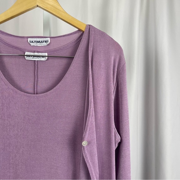 Vintage Ultimate Blues Lavender Lilac Maxi Dress Coverup Set Modest Pastel - Picture 6 of 10